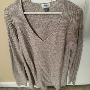 Old Navy Women's V-Neck Sweater in Light Brown